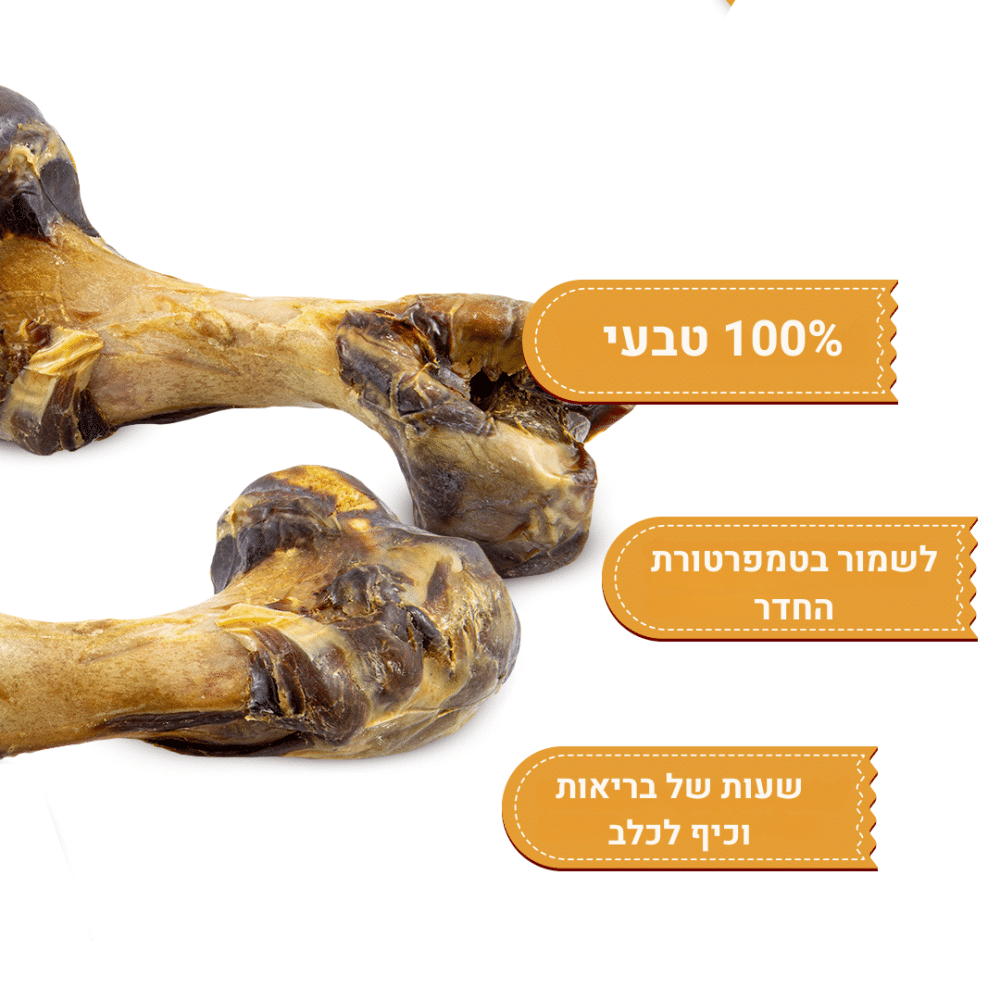 חצי עצם חזיר 100% טבעית עשירה בחלבונים לכלבים 200 גרם