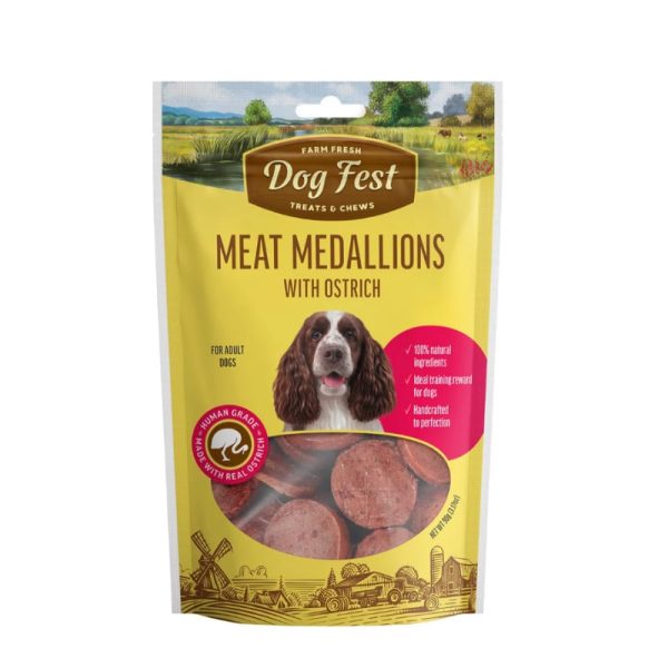 Dog fest - חטיף מטבעות בטעם יען Meat medallions with ostric