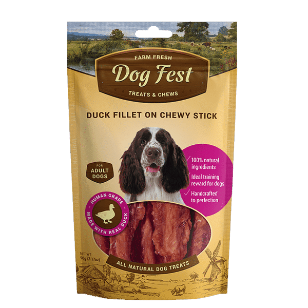 Dog fest - מקל לעיסה עטוף פילה ברווז Duck fillet on chewy 9