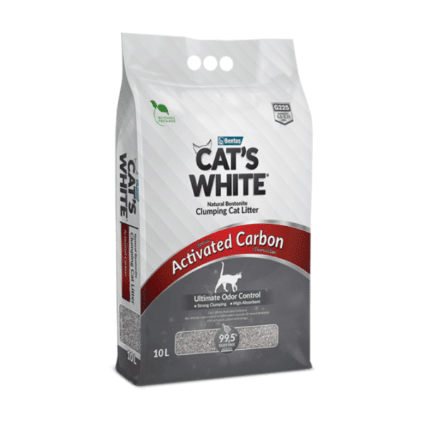 חול אפור עם פחם בשק 10 ליטר Cat's White