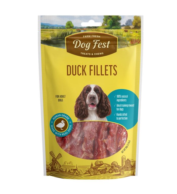 Dog fest - חטיף רצועות ברווז 90( Duck fillets גרם(